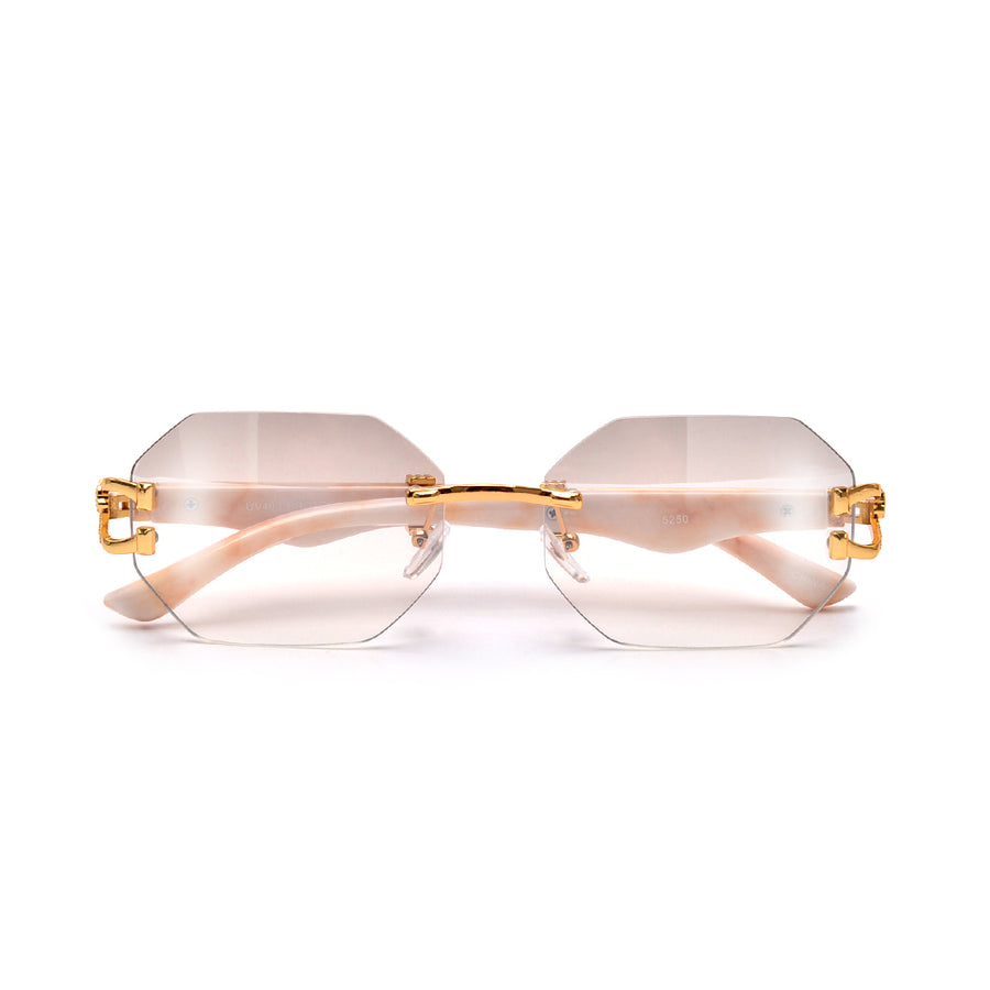 FASHION RIMLESS OCTAGON HORSESHOE TEMPLE SUNNIES