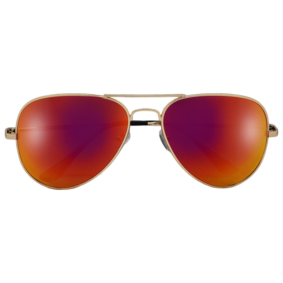 Summer Bright Colorful 58mm Aviators Wrapped Around a Gold Frame