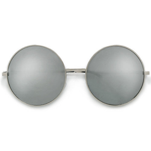 Vintage Inspired 45mm Small Round Thin Metal Sunglasses