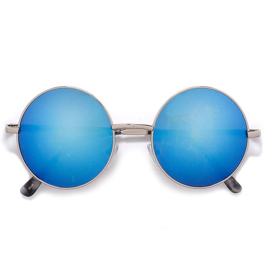 Vintage Inspired 45mm Small Round Thin Metal Sunglasses