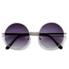 Vintage Lennon Inspired 51mm Mid Size Round Thin Metal Sunglasses - Sunglass Spot