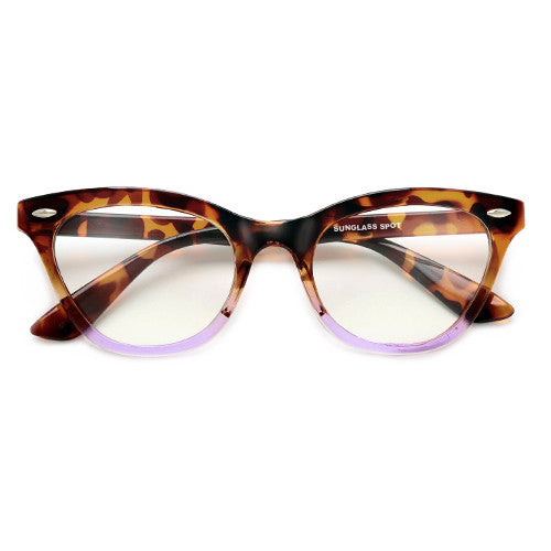 Edge I-Wear Retro Inspired Simple Cat Eye Sunglass with Spring Hinge and  Flat Mirrored Lens 3119S-FLREV
