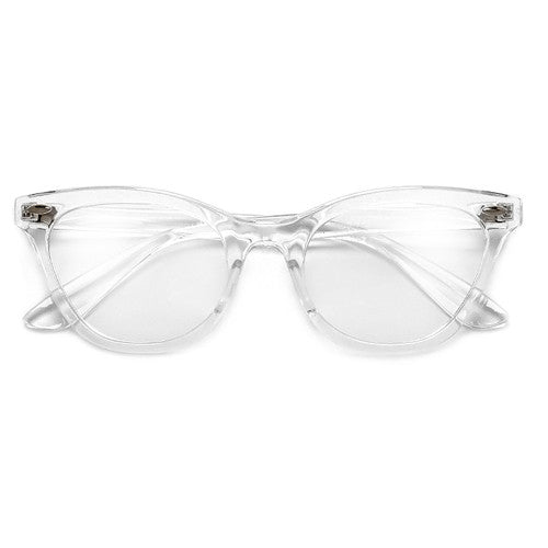 Clear Thick Geek-Chic Acetate Geometric Reading Glasses