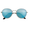 Oversize Retro Round 54mm Lightweight Metallic Colorful Mirrored Lens Sunglasses - Sunglass Spot