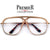 Premier Collection-Oversize 63mm Crossover Bridge Riveted Accent Clear Aviator
