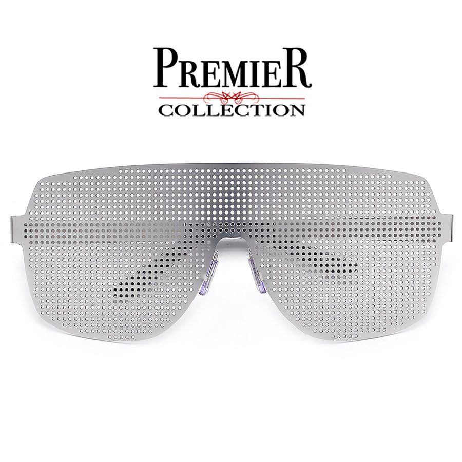 Premier Collection-Oversize Futuristic Mesh Grill Full Coverage Shield Eyewear