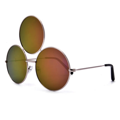 Quirky Triple Round Lens Eccentrically Fun Sunglasses - Sunglass Spot