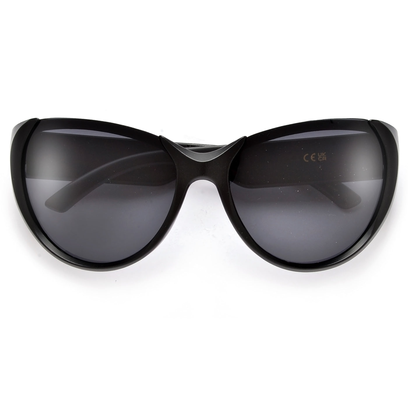 Oversize Oval Half Frame Cat Eye Sunglasses