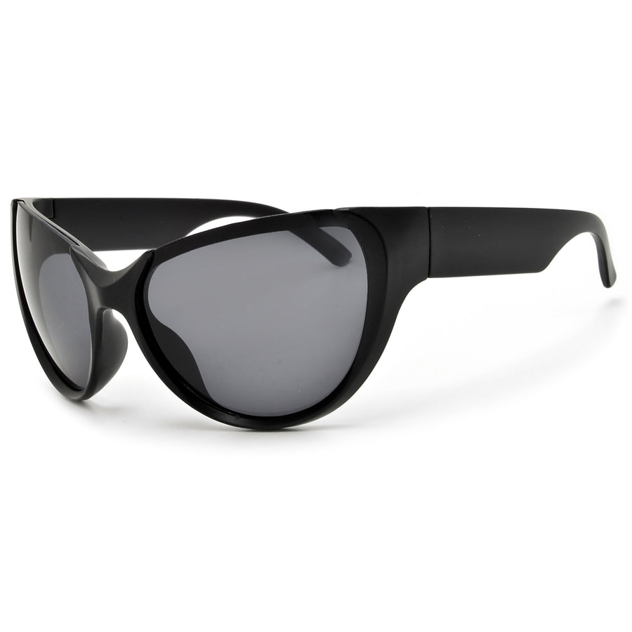 Oversize Oval Half Frame Cat Eye Sunglasses
