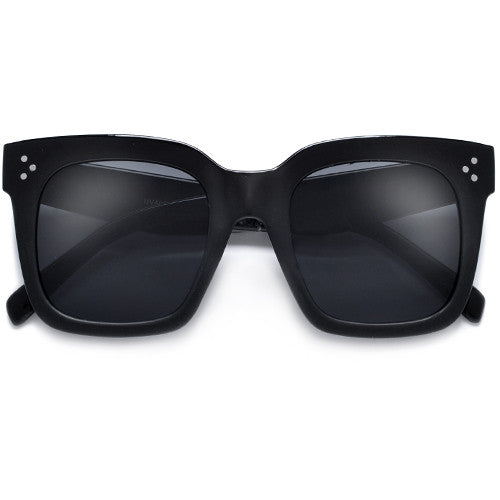 Polarized Bold Thick Triple Pinpoint Studs Chic Fashion Design Sunglasses