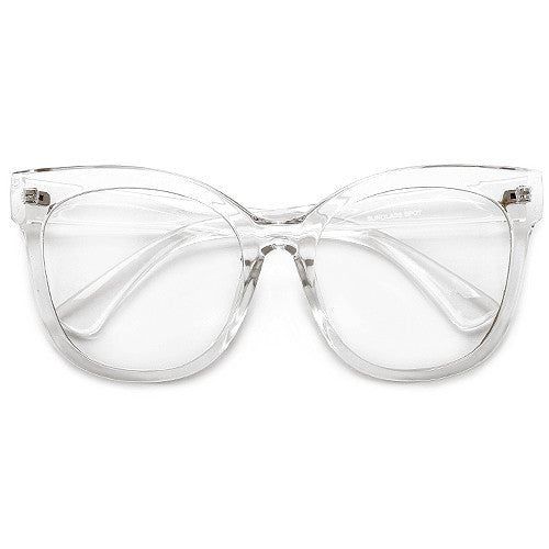 Glitter Clear Narrow Retro-Vintage Acetate Cat-Eye Blue Light Glasses