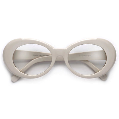 Vintage Inspired Oval Cobain Clout Clear Eyewear - Sunglass Spot