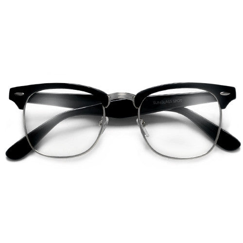 Classic Half Frame with Crystal Clear Lens Stylish Glasses