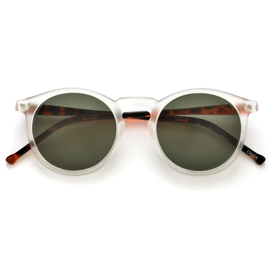 Polarized Keyhole Bridge Round Sunglasses