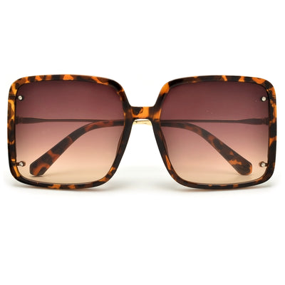 Oversize Thin Open Temple Squared Out Fashion Sunnies