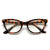 50mm Cat Eye Shaped Clear Lens Glasses with Rivets