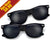2 Pack Classic Black Horn Rimmed Dark Lens 80s Style Sunglasses