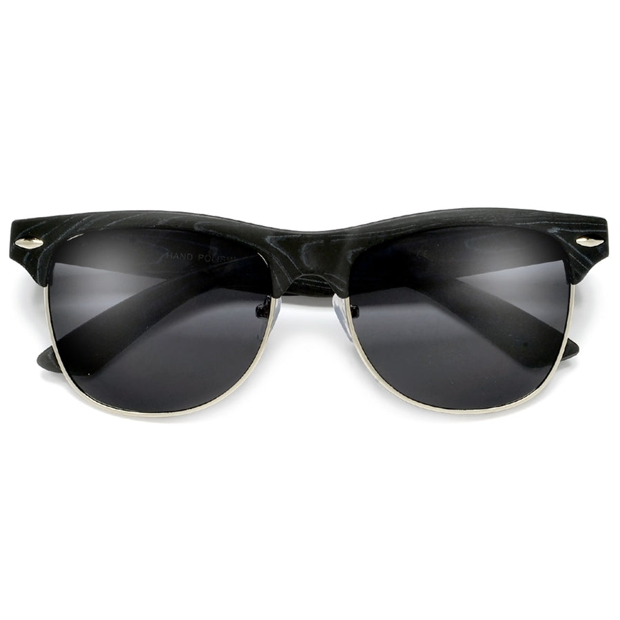 Retro Inspired Round Half Frame Sunglasses