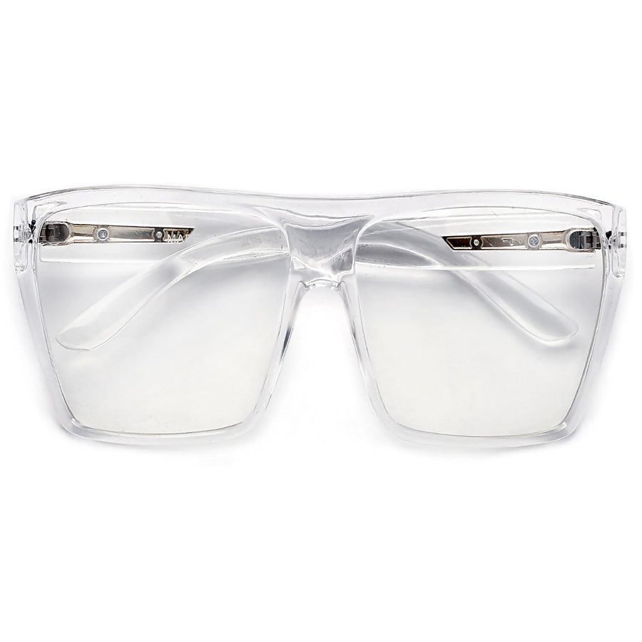 Large Oversized Indie Fashion Flat Top Squared Frame Eyewear Glasses