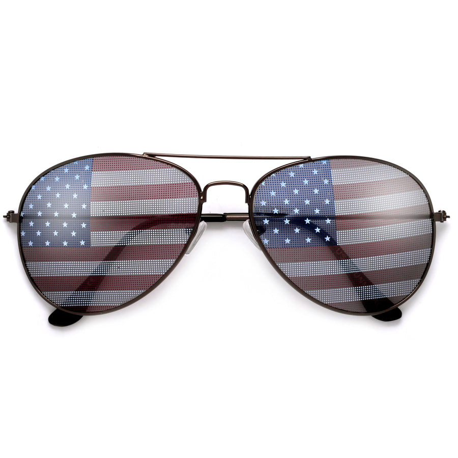 Patriotic U.S. Flag Aviator Sunglasses