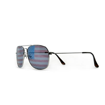 Patriotic American Flag Classic Square Frame Aviator Sunglasses - Sunglass Spot