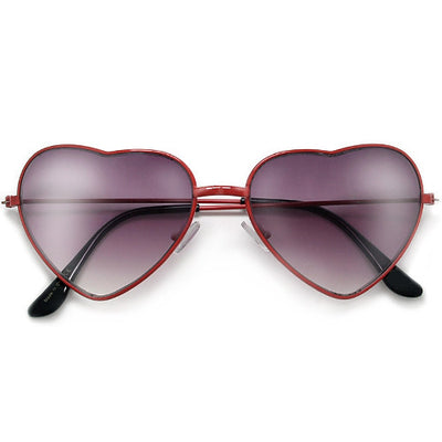 Adorable 58mm Metal Heart Frame Sunglasses - Sunglass Spot