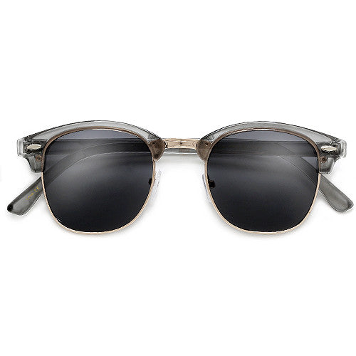 KANASTAL Semi Rimless Polarised Sunglasses Men Women Classic Horn Rimmed Frame UV400 Half Frame Shades
