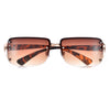 Rimless Crystal Embellished Ultra Chic Sunglasses