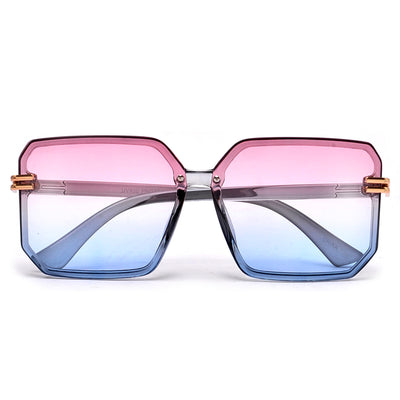 Oversize Gold Accent Chic Fashion Appeal Square Sunnies