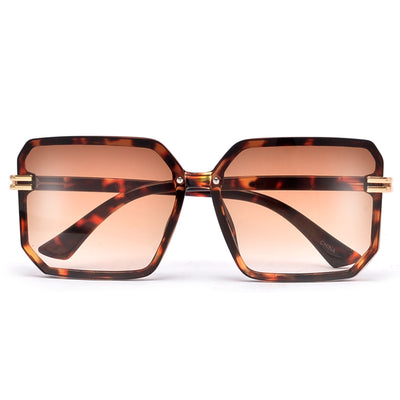 Oversize Gold Accent Chic Fashion Appeal Square Sunnies