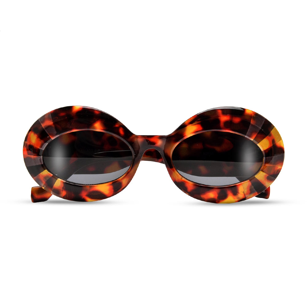 THICK OVAL STRIPED SUNGALSSES