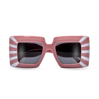 OVERSIZED THICK SQUARED STRIPED SUNNIES