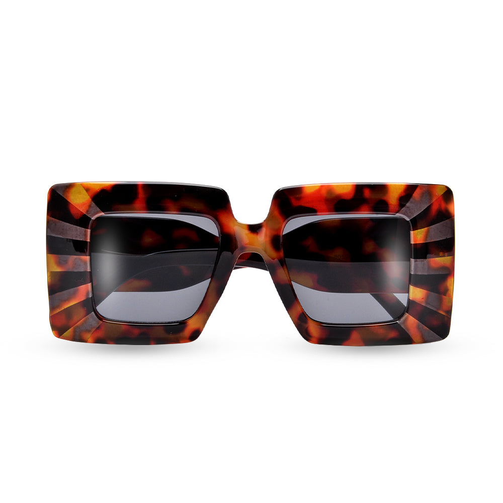 OVERSIZED THICK SQUARED STRIPED SUNNIES