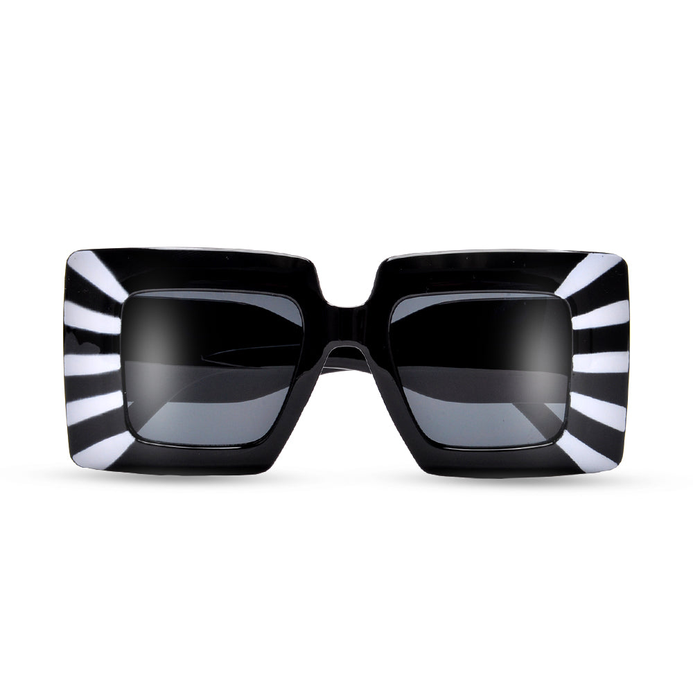 Black and white striped hot sale sunglasses