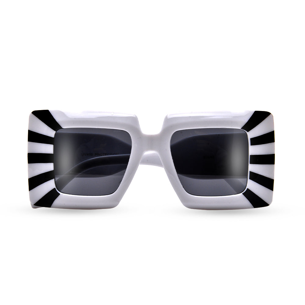 OVERSIZED THICK SQUARED STRIPED SUNNIES