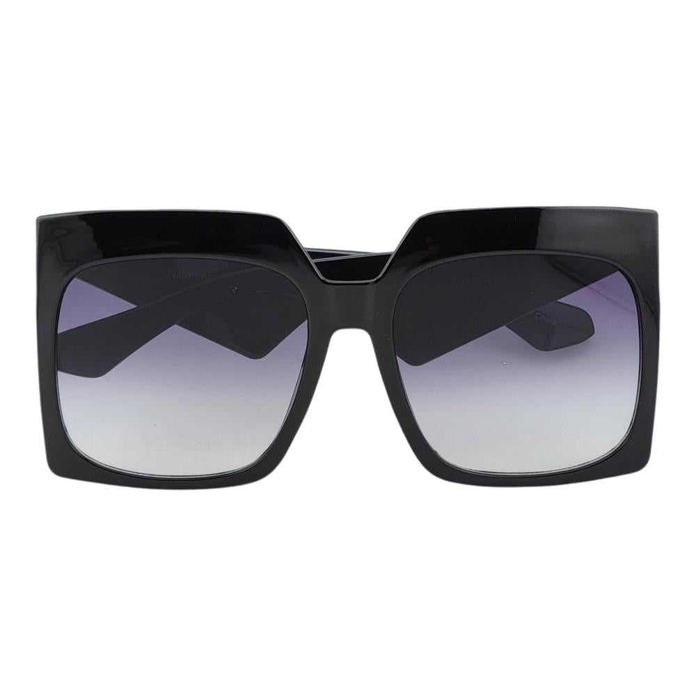 Oversized Squared Retro Sunnies w/ Abstract Temples