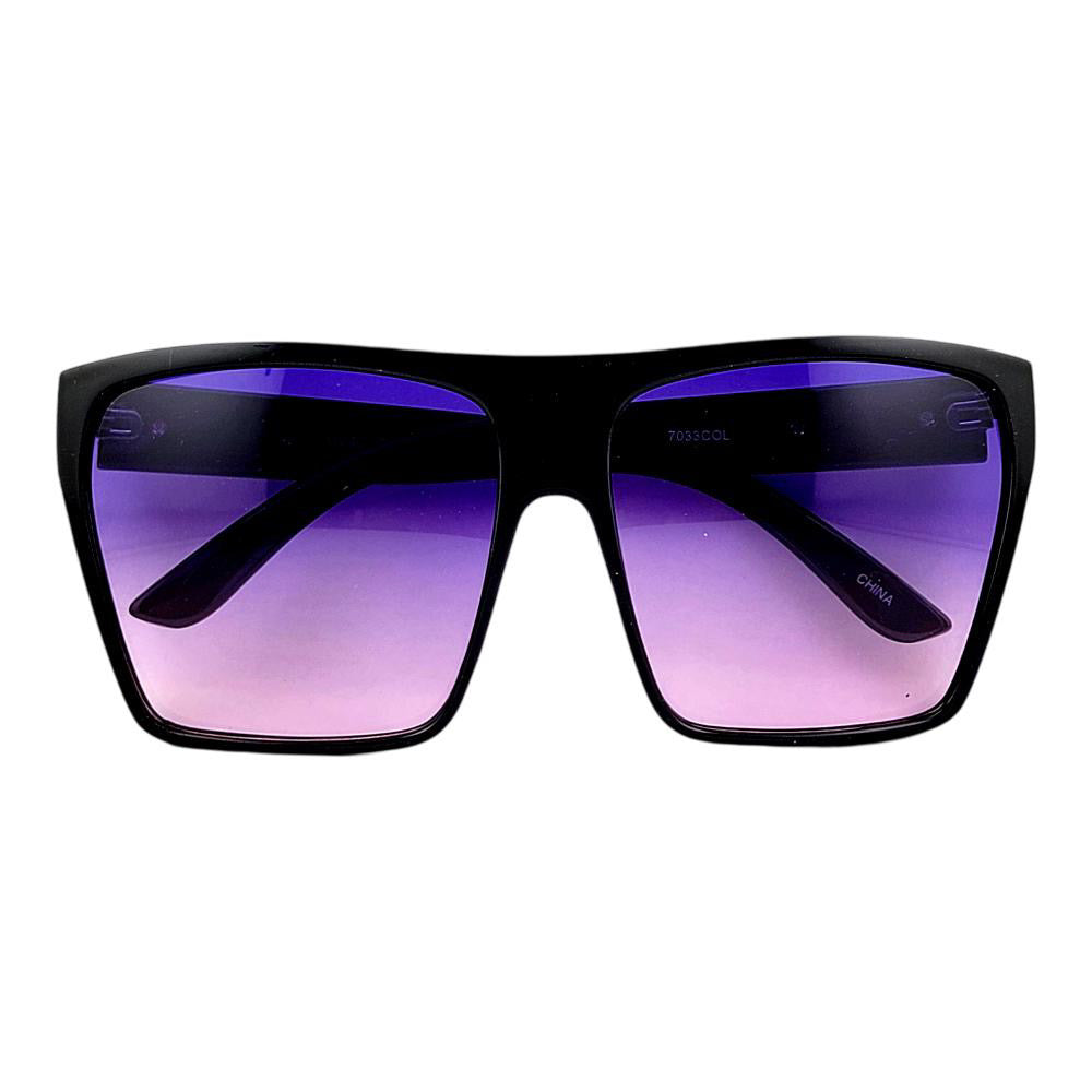 Large Oversized Indie Fashion Flat Top Squared Frame Sunglasses