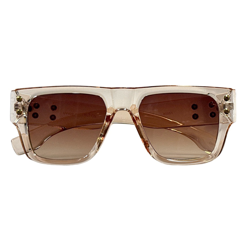 BOLD SQUARED STUDDED CHIC FASHION SUNGLASSES