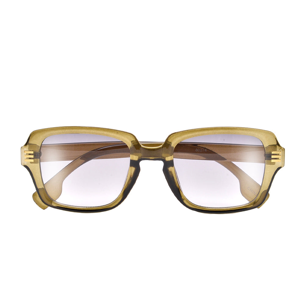 GOLD ACCENT CHIC FASHION APPEAL SQUARE SUNNIES