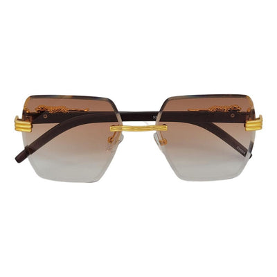 Rimless Leopard Temple Ultra Fashion Sunnies