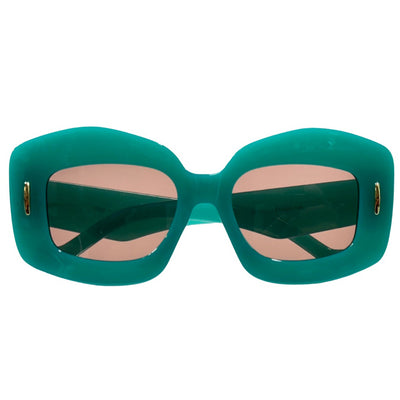 OVERSIZE GOLD ACCENT CHIC THICK GEOMETRIC SUNNIES