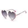 Adorable Metal Heart Color Accent Frame Sunglasses