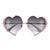 Adorable Metal Heart Color Accent Frame Sunglasses