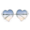 Adorable Metal Heart Color Accent Frame Sunglasses