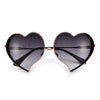 Adorable Metal Heart Color Accent Frame Sunglasses