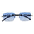 Rimless Leopard Temple Rectangular Fashion Sunnies