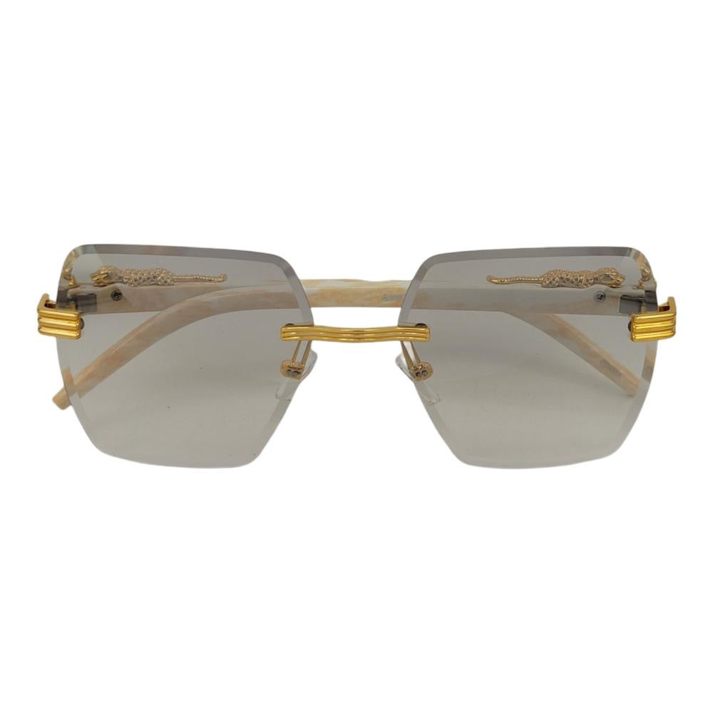 Rimless Leopard Temple Ultra Fashion Sunnies