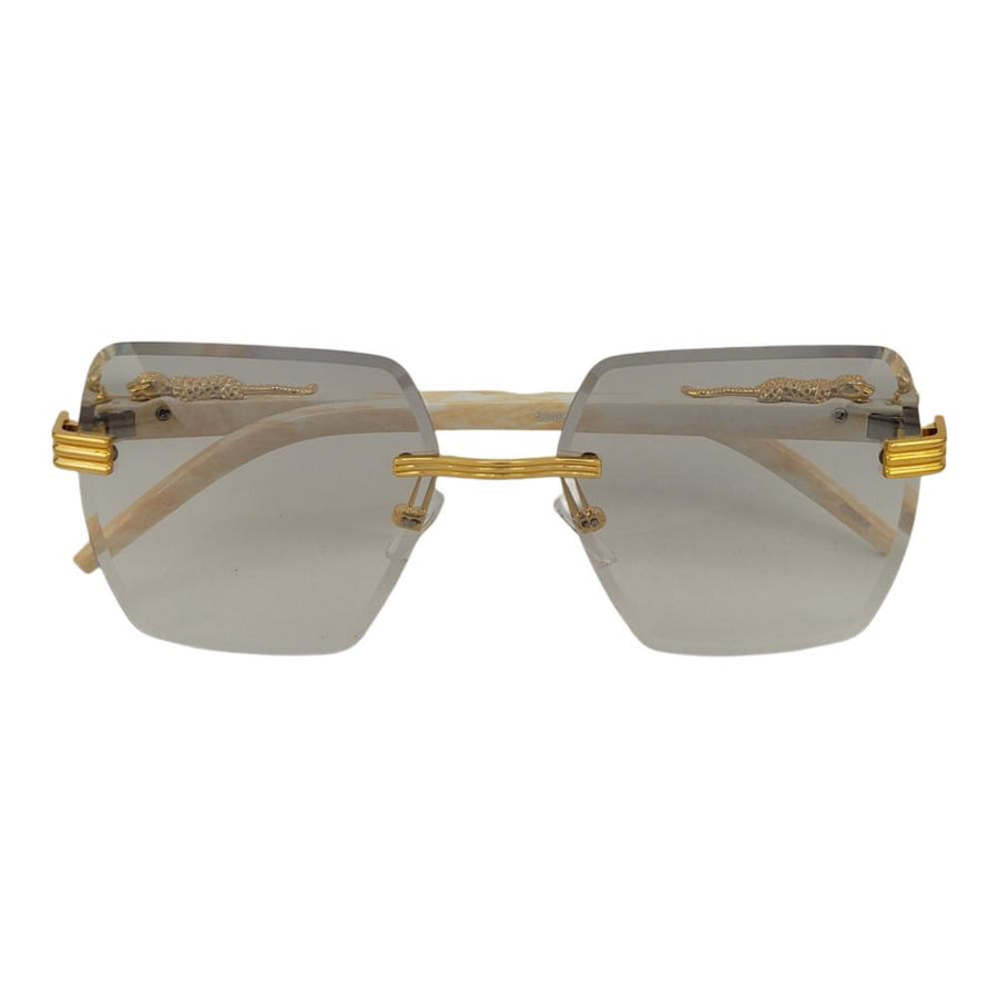Rimless Leopard Temple Ultra Fashion Sunnies