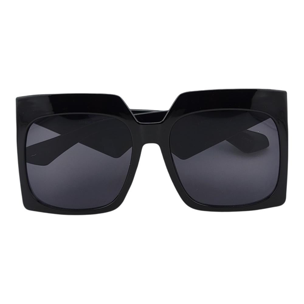 Oversized Squared Retro Sunnies w/ Abstract Temples