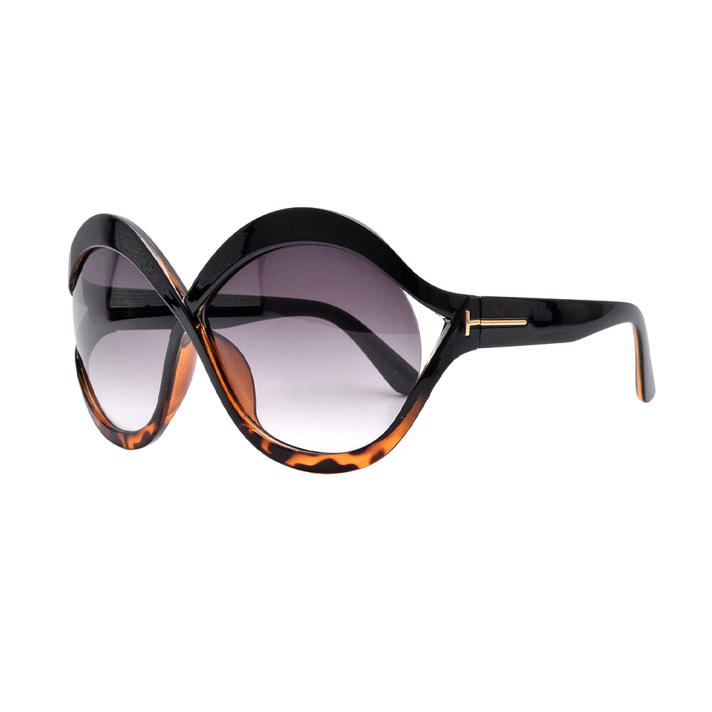 OVERSIZED CROSSED ROUND CUTOUT SUNNIES